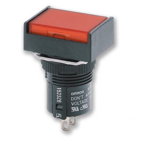 Omron A16-2S A162S OMRON Push-button/led, DPDT, 5 A (125 VAC)/ 3 A (230VAC)